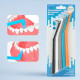 Set of mono-bristled toothbrushes, soft, (black, white, gray, blue, orange), 5 pcs.